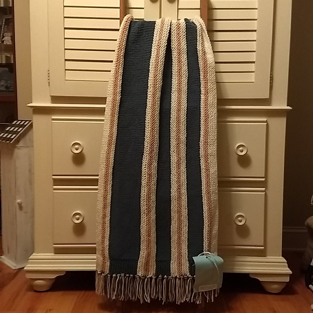 Handmade shaw/wrap with fringe detail